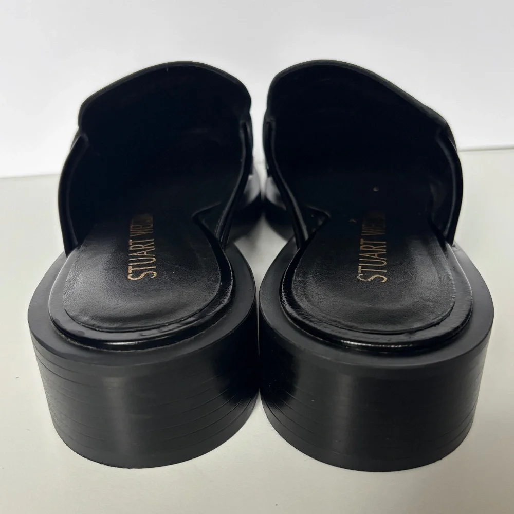 Stuart Weitzman SoHo mule loafers black patent leather 8 - Picture 6 of 11